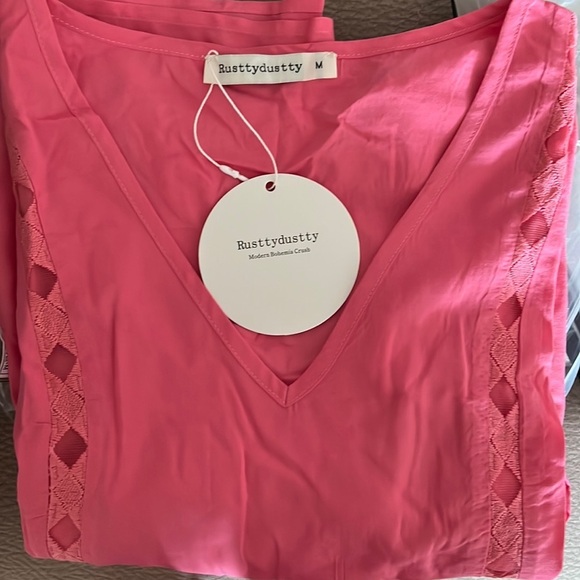 RUSTTYDUSTTY Cut Out Lantern Sleeve Peplum Blouse NEW - Picture 3 of 3